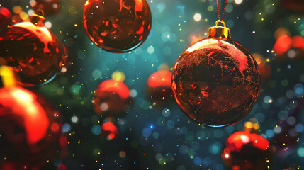 Wall Mural - Christmas ornaments background