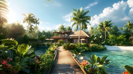 Wall Mural - Private tropical island image