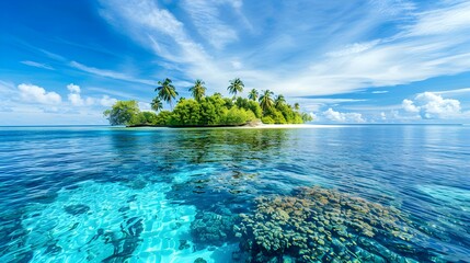 Poster - Landscape with a private tropical island img