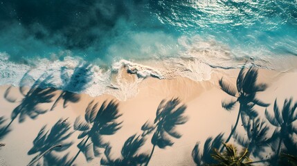 Tropical beach landscape captured from a drone