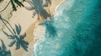 Poster - Tropical beach landscape captured from a drone picture