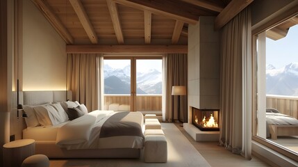 Poster - Luxury hotel room in a mountain resort image