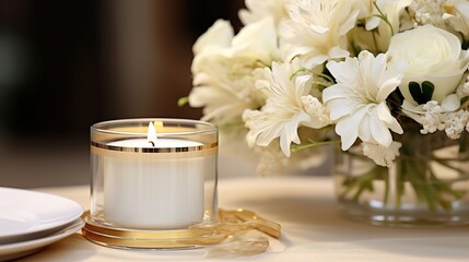 Poster - candle and flowers