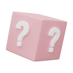 Fototapete - cubes with question mark isolated on transparent png background. 3D render.