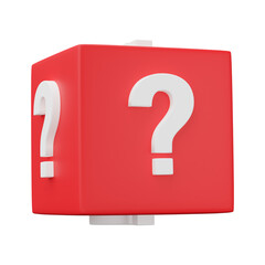 Fototapete - cubes with question mark isolated on transparent png background. 3D render.