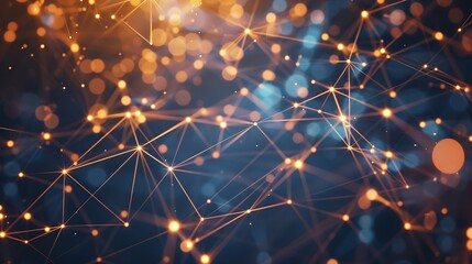 Leinwandbilder - abstract background molecules technology with polygonal shapes connecting dots and lines connection 