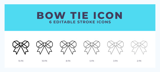 Bow tie line icon with different stroke. Vector illustration.