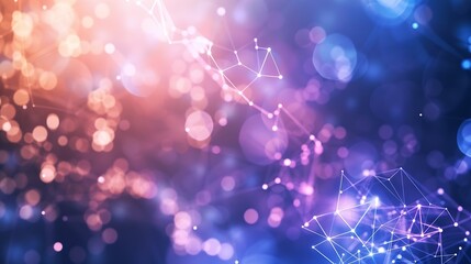 Leinwandbilder - abstract background molecules technology with polygonal shapes connecting dots and lines connection 