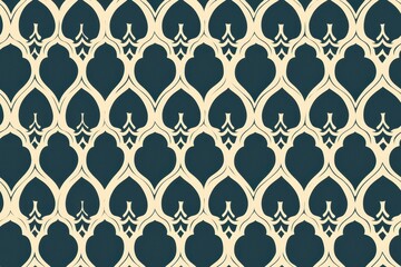 Elegant seamless pattern of gold decorative elements on dark teal background. Vintage art deco ornament.  Luxury design for wallpaper, wrapping paper, fabric, invitation and packaging.