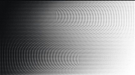 Wall Mural - Abstract monochrome halftone background. Wide vector illustration	