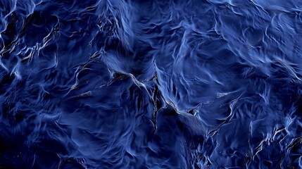 Poster - Abstract background with blue waves and natural ripples on the water The rich dark blue color of river lake or sea water The water surface : Generative AI