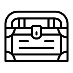 Treasure chest Line Icon Design