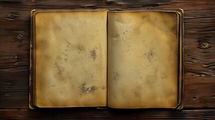 Poster - An old book on a wooden table.