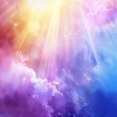 Wall Mural - Unique Fantastical Vibrant Ethereal Colorful Background with Artistic Red and Glowing Smoke, Shining with Divine Light, Representing Faith, Belief, Inclusion, and Freedom, AI-Generated High-Resolution