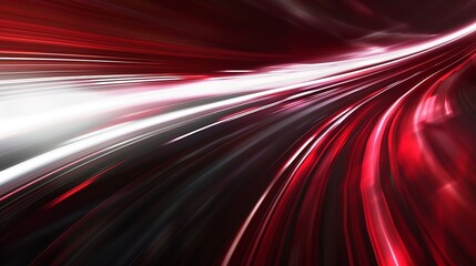 Aufkleber - Abstract background with diffused tracks of bright red and white rays against dark blurred surface : Generative AI