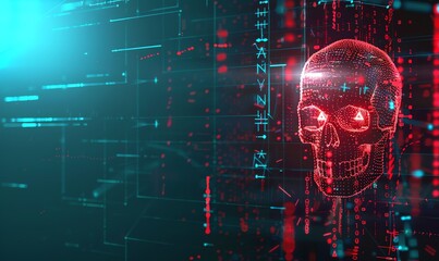 Poster - Digital Skull in a Cybernetic World