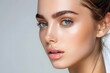 © Molang Visual - Closeup Portrait of Beautiful Woman with Blue Eyes and Makeup