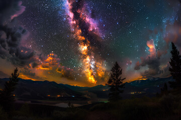 Wall Mural - A cosmic confluence of energy, where the boundaries between realities blur and anything is possible.