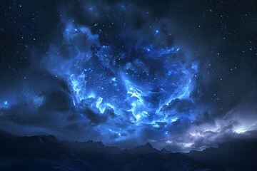 Wall Mural - A cosmic confluence of energy, where the boundaries between realities blur and anything is possible.