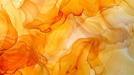 Leinwandbilder - Abstract fluid art painting in alcohol ink technique Flowing translucent paint warm hues Background similar to the landscape of movement sands Designed for wall art postcard or poster  : Generative AI
