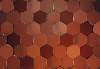 Wall Mural - Colorful glossy hexagons background pattern. Abstract hexagonal gradient texture. 3D rendering