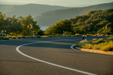 Wall Mural - asphalt road on the picturesque coast of the adriatic sea