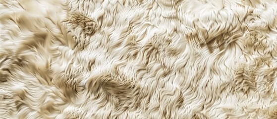 Wall Mural - Panoramic close-up, high detail scan of sheepskin material, Generative AI