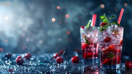 Poster - refreshing cocktail for party nights and celebrations : Generative AI