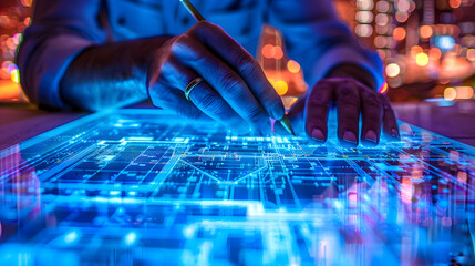 Blueprints for Urban Development Projects, blueprints for large-scale urban development projects with an image featuring city planners and developers discussing site layouts
