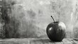 © Beenish - A single wilted apple becomes the focal point of a stark monochromatic composition with abstract accents
