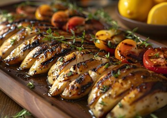 Wall Mural - Grilled Chicken with Tomatoes and Thyme