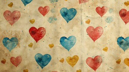Wall Mural - Background with an adorable and seductive heart pattern