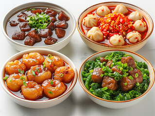 Wall Mural - Collection of Chinese dishes on the table