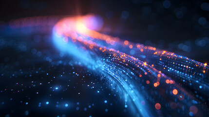 fiber optic technology concept background 3d render cable light motion science information futuristic global connection datum network movement tech traffic development stream