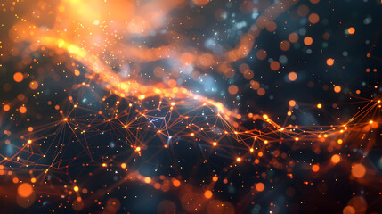 Aufkleber - Modern digital abstract 3D background. Can be used in the description of network abilities, technological processes, digital storages, science, education, etc. Copy space