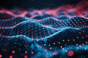 Aufkleber - Modern digital abstract 3D background. Can be used in the description of network abilities, technological processes, digital storages, science, education, etc. Copy space