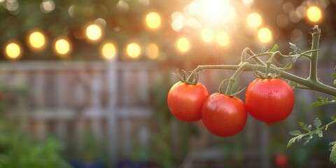 Wall Mural - Ripe Tomatoes Hanging from a Vine