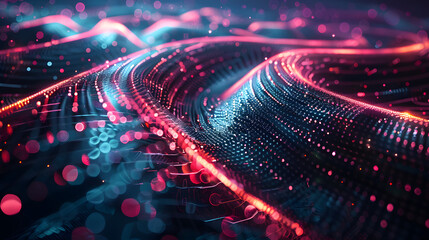 Aufkleber - Modern digital abstract 3D background. Copy space. Can be used in the description of network abilities, technological processes, digital storages, science, education, etc