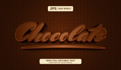 Wall Mural - chocolate editable text effect, premium 3d style