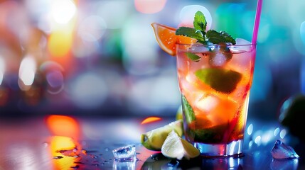 Poster - refreshing cocktail for party nights and celebrations : Generative AI