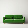 © Vuemedia - green sofa, minimal style on white background