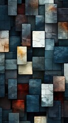 Poster - a wall of marbles with a colorful background.