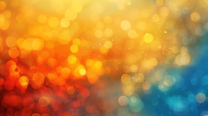 Poster - abstract fuzzy blurred golden red blue orange and yellow festive background : Generative AI