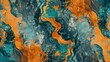 © klss777 - A textured background with a seamless pattern in burnt orange and turquoise, creating a striking look.