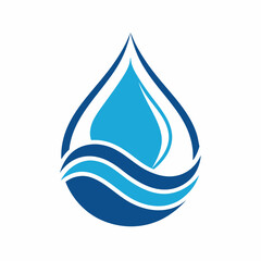 Wall Mural - Water drop with wave logo design vector illustration template.