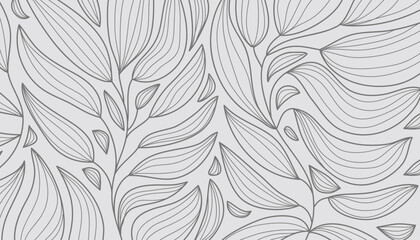 Hand drawn floral minimal elements in line art style.