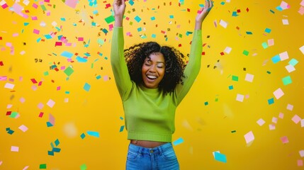 Canvas Print - The joyous woman celebrating