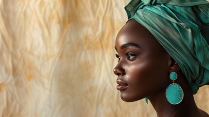 Poster - The woman in green headwrap