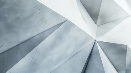 Poster - A photograph of an abstract geometric triangle pattern, taken from a slightly elevated angle, against a neutral background