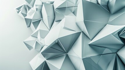 Poster - A close-up of a geometric polygon triangle pattern, photographed from a slightly elevated angle against a neutral background